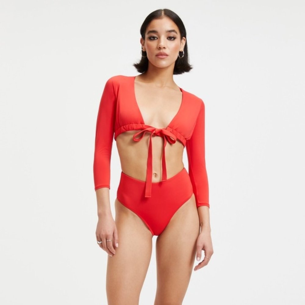 Good American NEW Small Size 1 Red Sexy Boost Top Swim Beach Summer